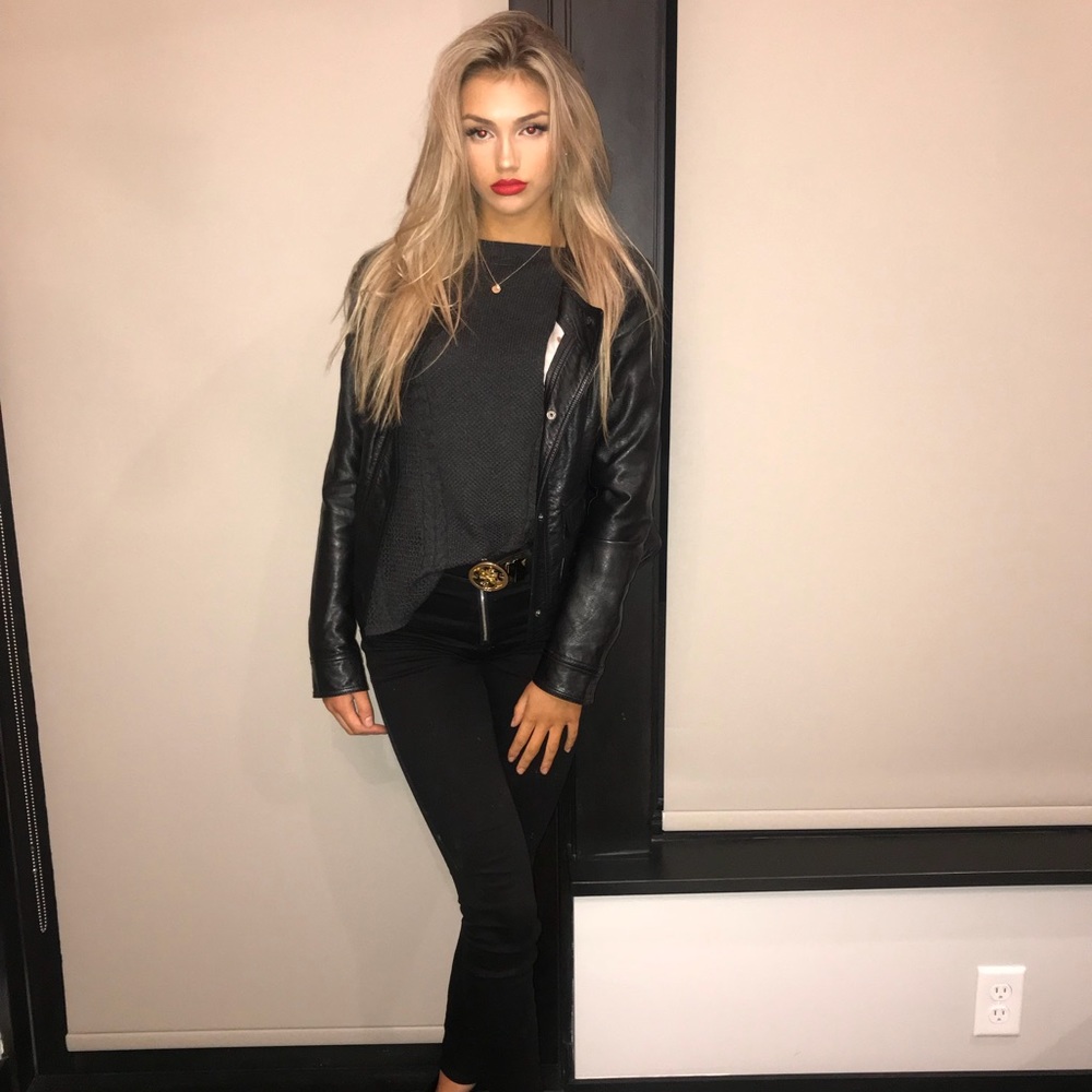 KUT size small black faux leather jacket